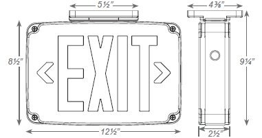 JES-WP Wet Location Polycarbonate Exit Sign