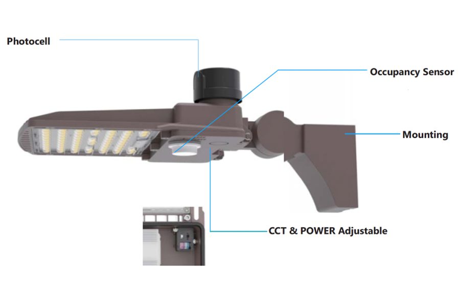 JAL-M08-CPS Series CCT & Power Selectable Premium Area Luminaire
