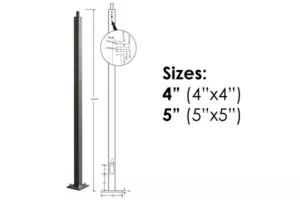 JD Series Straight Square Steel Poles and Brackets